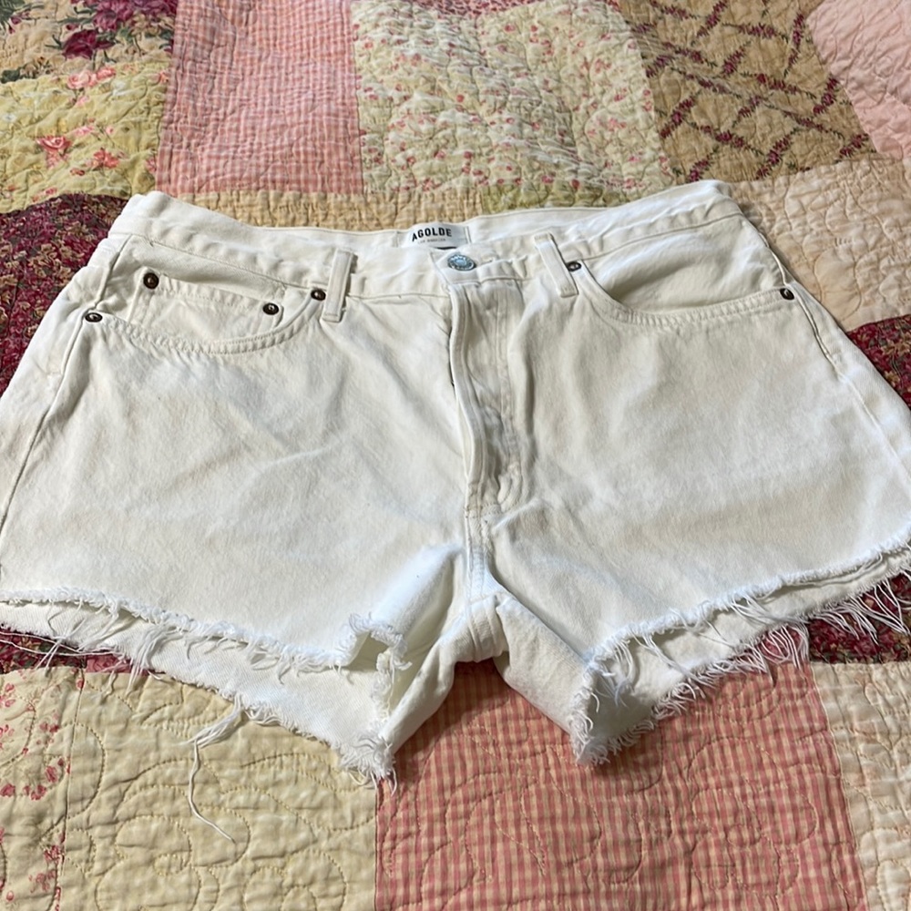 Agolde Los Angeles woman’s 29 white shorts cut off style